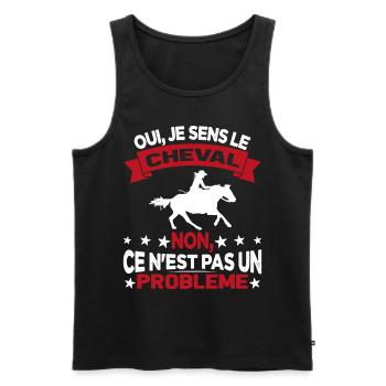 Oui Je Sens Le Cheval non ce n est pas un problème - Débardeur bio Premium Homme - noir - Devant - Michal (187cm)