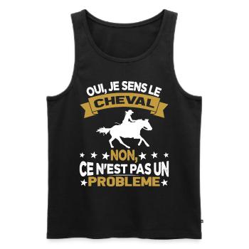 Oui Je Sens Le Cheval non ce n est pas un problème - Débardeur bio Premium Homme - noir - Devant - Michal (187cm)