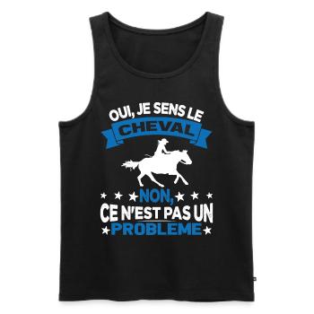 Oui Je Sens Le Cheval non ce n est pas un problème - Débardeur bio Premium Homme - noir - Devant - Michal (187cm)