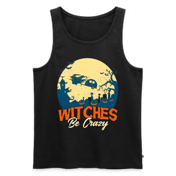 Horror Halloween Witches Are Crazy Creepy - Men's Premium Organic Tank Top - black - Front - AI Model Male 178 light (178cm)