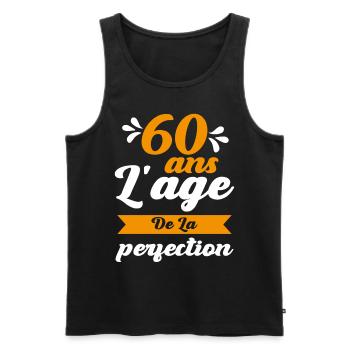 60 Ans Anniversaire 60 ans l'age de la perfection - Débardeur bio Premium Homme - noir - Devant - Michal (187cm)