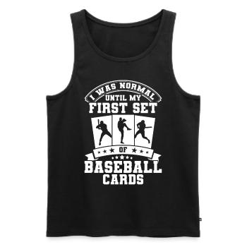 Collection de cartes de sport Cadeau de carte de baseball - Débardeur bio Premium Homme - noir - Devant - Michal (187cm)