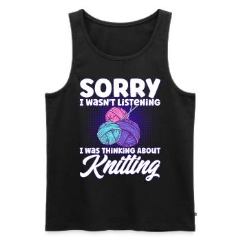 Knitting Knitting Lovers Knitting Gift - Men's Premium Organic Tank Top - black - Front - AI Model Male 178 light (178cm)