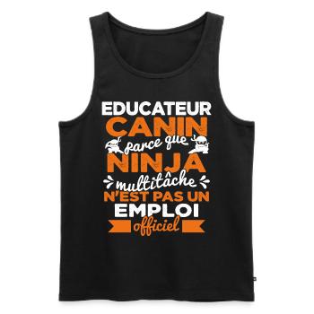 Educateur Canin Drôle Cadeau Ninja Humor - Débardeur bio Premium Homme - noir - Devant - Michal (187cm)