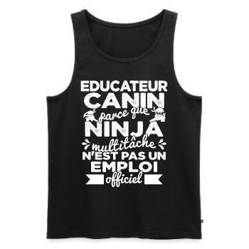 Educateur Canin Drôle Cadeau Ninja Humor - Débardeur bio Premium Homme - noir - Devant - Michal (187cm)