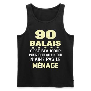 90 balais Drôle Cadeau Anniversaire 90 ans - Débardeur bio Premium Homme - noir - Devant - Michal (187cm)