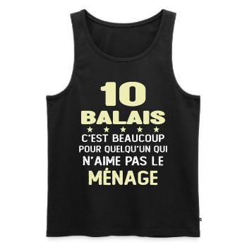 10 balais Drôle Cadeau Anniversaire 10 ans - Débardeur bio Premium Homme - noir - Devant - Michal (187cm)
