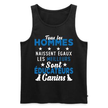 Homme Educateur Canin Chien Chiot Cadeau - Débardeur bio Premium Homme - noir - Devant - AI Model Male 178 light (178cm)