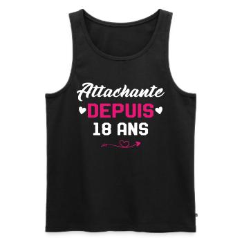 Femme Cadeau Anniversaire 18 ans Fille Humour - Débardeur bio Premium Homme - noir - Devant - Michal (187cm)