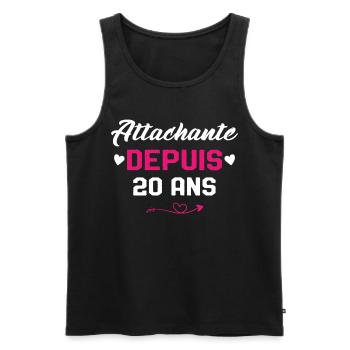 Femme Cadeau Anniversaire 20 ans Fille Humour - Débardeur bio Premium Homme - noir - Devant - Michal (187cm)