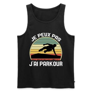 Je Peux Pas J'ai Parkour - Débardeur bio Premium Homme - noir - Devant - Michal (187cm)
