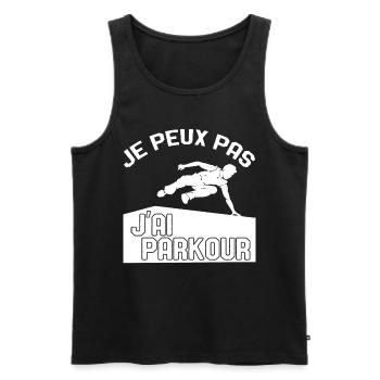 Je Peux Pas J'ai Parkour - Débardeur bio Premium Homme - noir - Devant - Michal (187cm)