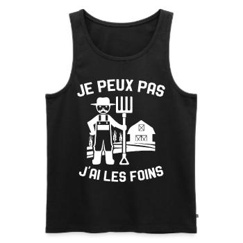 Je Peux Pas J'ai Les Foins Cadeau Agriculteur - Débardeur bio Premium Homme - noir - Devant - Michal (187cm)