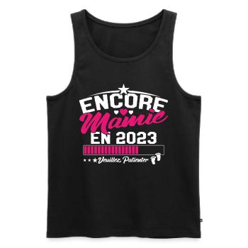 Encore Mamie En 2023 Cadeau Future Grand-mère - Débardeur bio Premium Homme - noir - Devant - Michal (187cm)