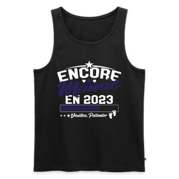 Encore Mamie En 2023 Cadeau Future Grand-mère - Débardeur bio Premium Homme - noir - Devant - Michal (187cm)