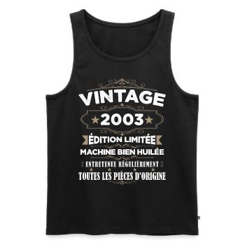 Vintage 2003 Édition Limitée - Débardeur bio Premium Homme - noir - Devant - Michal (187cm)