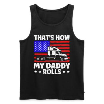 Trucker Semi-Remorque Truck Driver Cadeau - Débardeur bio Premium Homme - noir - Devant - AI Model Male 178 light (178cm)
