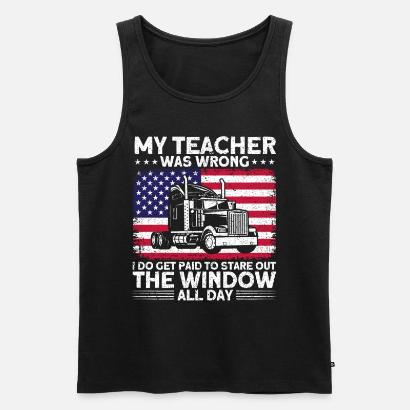 Sattelzug Sattelschlepper Fernfahrer Geschenk - Männer Premium Bio Tank Top - Schwarz