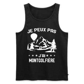 Je peux pas j'ai Montgolfière Humour Montgolfiere - Débardeur bio Premium Homme - noir - Devant - Michal (187cm)