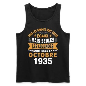 Les Légendes Sont Nées En Octobre 1935 Cadeau - Débardeur bio Premium Homme - noir - Devant - Michal (187cm)