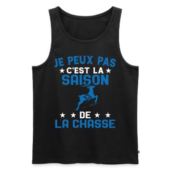 C'est La Saison De La Chasse Humour Chasseur - Débardeur bio Premium Homme - noir - Devant - AI Model Male 178 light (178cm)