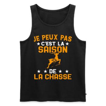 C'est La Saison De La Chasse Humour Chasseur - Débardeur bio Premium Homme - noir - Devant - AI Model Male 178 light (178cm)