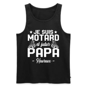 Je suis Motard et Futur Papa Cadeau - Débardeur bio Premium Homme - noir - Devant - Michal (187cm)