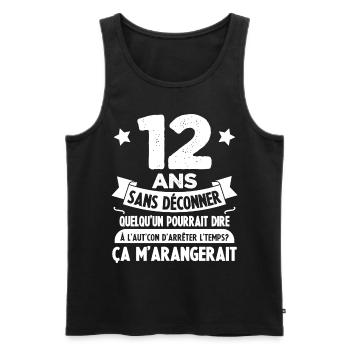 12 Ans âge 12 ans anniversaire 12 ans - Débardeur bio Premium Homme - noir - Devant - Michal (187cm)