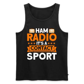Radio amateur Code Morse diffusion radio amateur Gesche - Débardeur bio Premium Homme - noir - Devant - AI Model Male 178 light (178cm)
