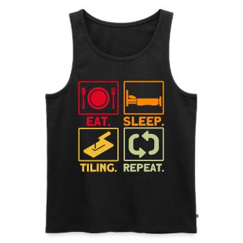 Tiler Craftsman Tiling Gift - Men's Premium Organic Tank Top - black - Front - Michal (187cm)