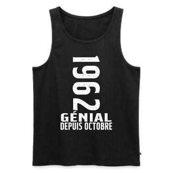 Génial(e) Depuis Octobre 1962 - Débardeur bio Premium Homme - noir - Devant - Michal (187cm)