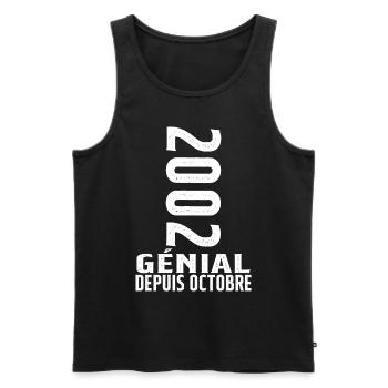 Génial(e) Depuis Octobre 2002 - Débardeur bio Premium Homme - noir - Devant - AI Model Male 178 light (178cm)