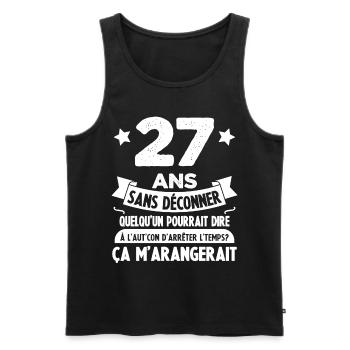 27 Ans anniversaire 27 anniversaire cadeau 27 ans - Débardeur bio Premium Homme - noir - Devant - AI Model Male 178 light (178cm)