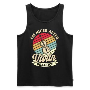 Violin Orchestra Violinist Violin Lover Gift - Men's Premium Organic Tank Top - black - Front - Michal (187cm)