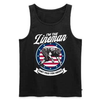 American Football American Football Mannschaft Foo - Männer Premium Bio Tank Top - Schwarz - Vorne - AI Model Male 178 light (178cm)