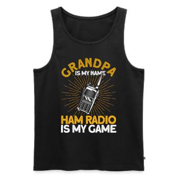 Amateur radio radio amateur Morse code transmit Gesche - Men's Premium Organic Tank Top - black - Front - Michal (187cm)