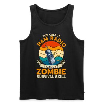 Amateur Radio Amateurs Cadeau Radioamateur - Débardeur bio Premium Homme - noir - Devant - AI Model Male 178 light (178cm)