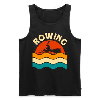 Team Rowing Rowers Rowing Gift - Men's Premium Organic Tank Top - black - Front - Michal (187cm)