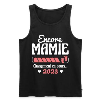 Encore Mamie En 2023 Cadeau Future Grand-mère - Débardeur bio Premium Homme - noir - Devant - Michal (187cm)