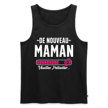 Femme Maman Cadeau Nouvelle Naissance Future - Débardeur bio Premium Homme - noir - Devant - Michal (187cm)