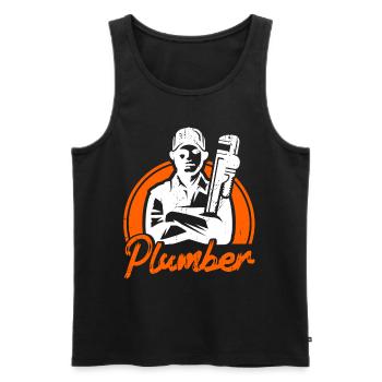 Robinetterie sanitaire commerciale Plombiers - Débardeur bio Premium Homme - noir - Devant - Michal (187cm)