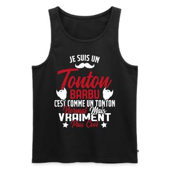 Tonton Barbu Humour Cadeau Onlce - Débardeur bio Premium Homme - noir - Devant - Michal (187cm)