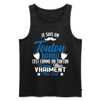 Tonton Barbu Humour Cadeau Onlce - Débardeur bio Premium Homme - noir - Devant - Michal (187cm)