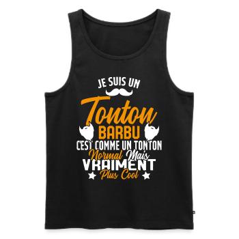 Tonton Barbu Humour Cadeau Onlce - Débardeur bio Premium Homme - noir - Devant - Michal (187cm)