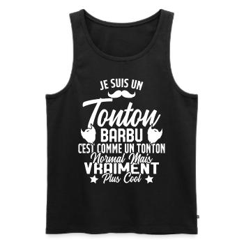 Tonton Barbu Humour Cadeau Onlce - Débardeur bio Premium Homme - noir - Devant - Michal (187cm)