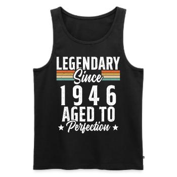 Légendaire Depuis 1946 - Débardeur bio Premium Homme - noir - Devant - Michal (187cm)