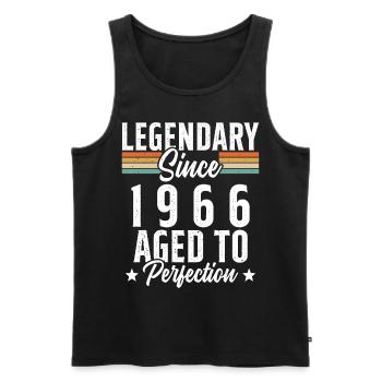 Legendary since 1966 - Men's Premium Organic Tank Top - black - Front - AI Model Male 178 light (178cm)