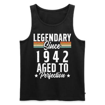 Legendary since 1942 - Men's Premium Organic Tank Top - black - Front - Michal (187cm)
