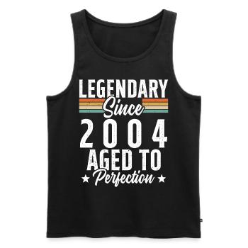 Legendär seit 2004 - Männer Premium Bio Tank Top - Schwarz - Vorne - AI Model Male 178 light (178cm)
