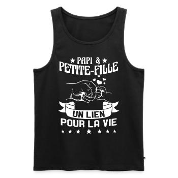 Papi & Petite Fille Grand Père Papy Cadeau - Débardeur bio Premium Homme - noir - Devant - Michal (187cm)